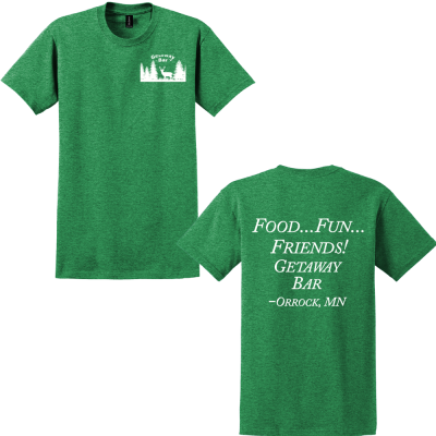 Getaway Bar Crewneck T-Shirts - Food, Fun & Friends!