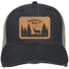 Hat Black Rectangle Patch Getaway Bar Distressed Trucker Hat