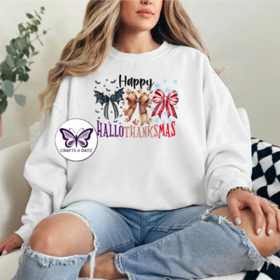 HalloThanksMas Crewneck Hallow Thanks Mas Crewneck Sweatshirt or T-Shirt