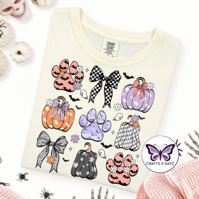 Halloween Paw Pumpkins White Halloween Paw Pumpkins T-Shirt